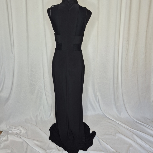 Betsy & Adam Mock Neck Mesh Illusion Gown - Size 10 - Picture 7 of 13